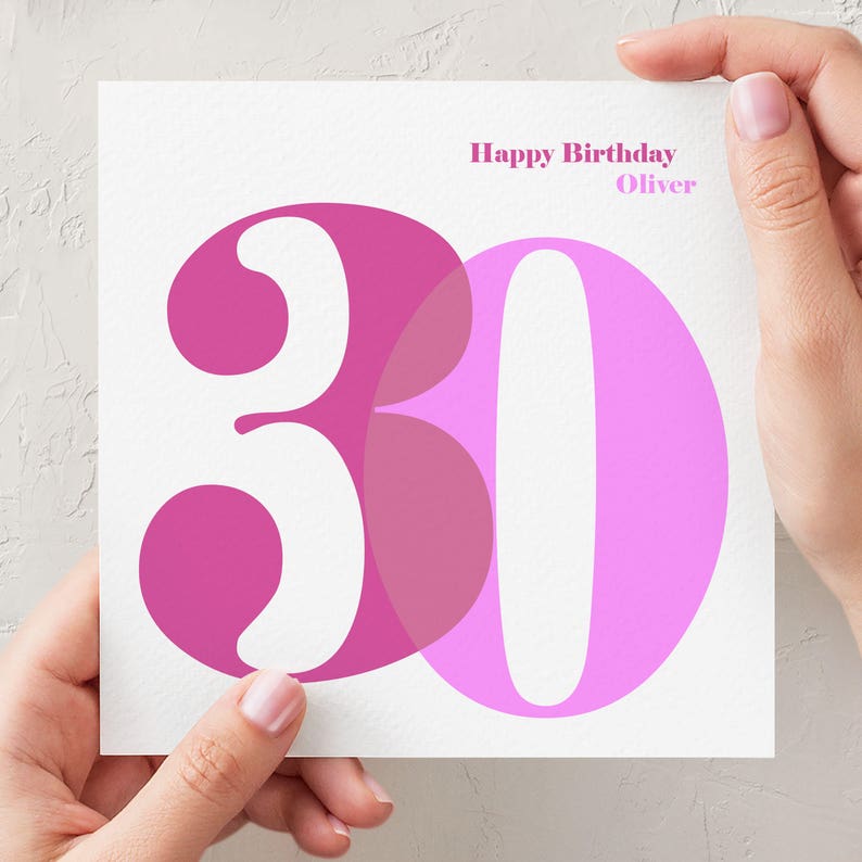 30th Birthday Card for Him Personalised 30th Happy Birthday | Etsy