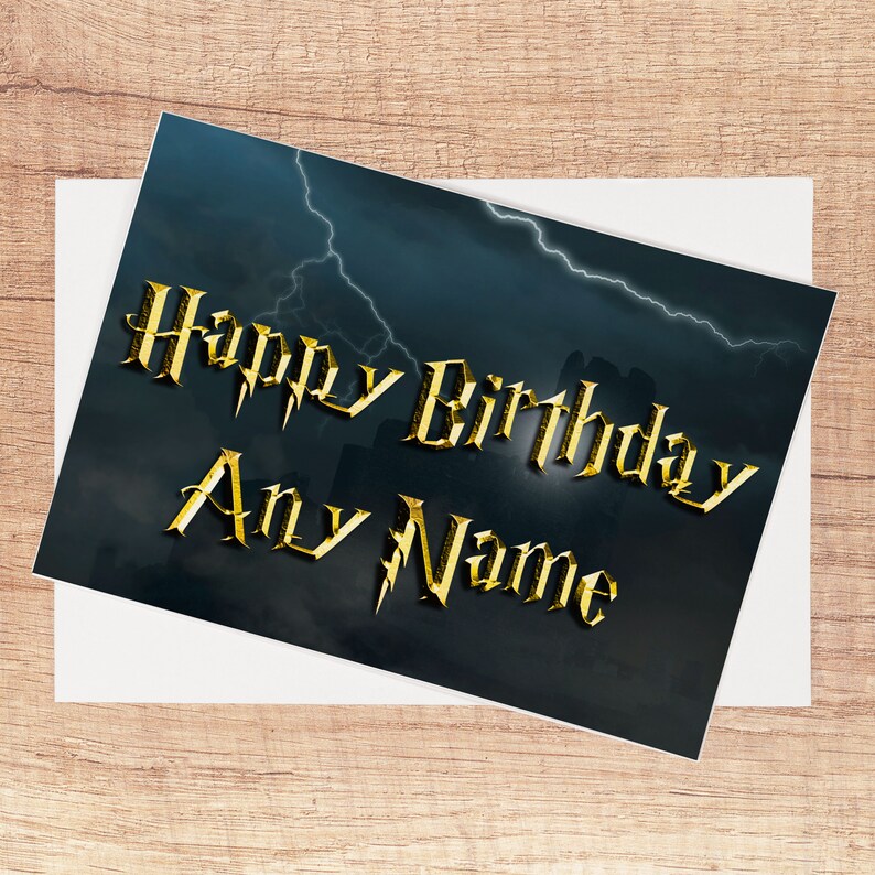 Harry Potter Birthday Card Harry Potter Card Custom Name