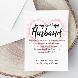 husband birthday card birthday day card for husband custom etsy