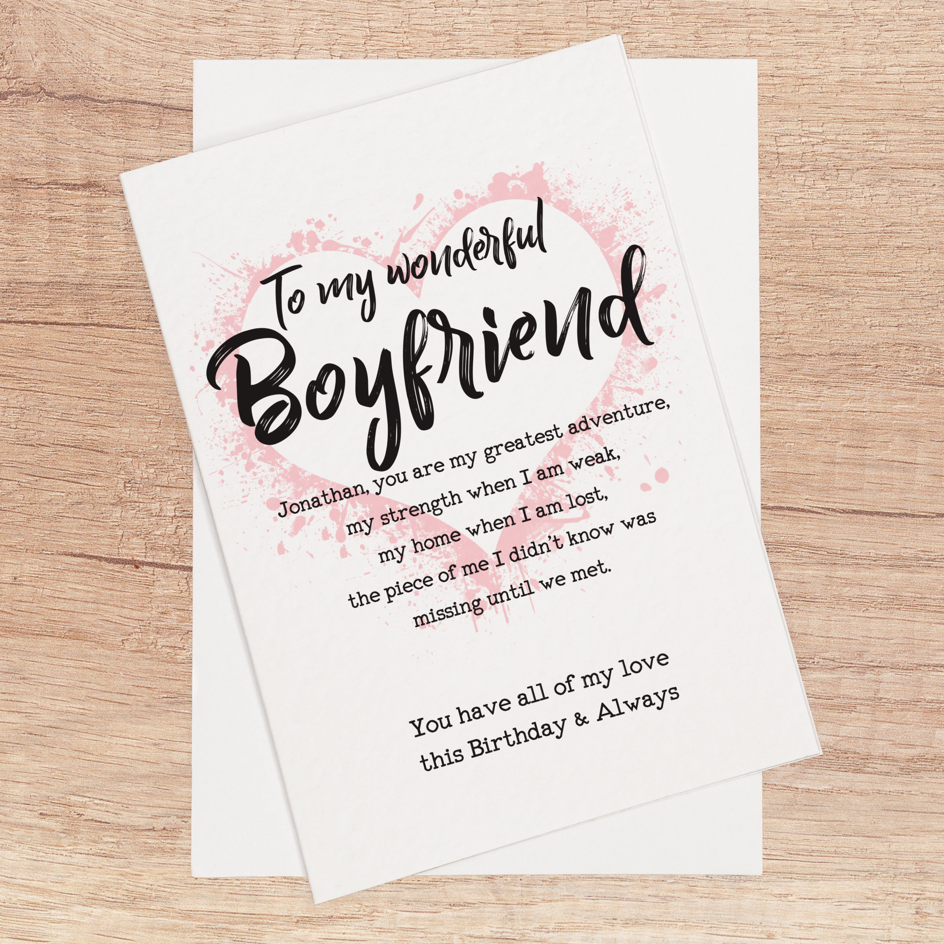 Boyfriend Birthday Card Birthday Day Card for Boyf Custom - Etsy