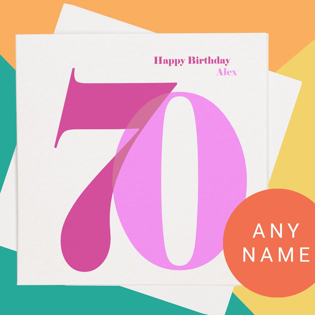 70th Birthday Card for Her Personalised 70th Happy Birthday - Etsy