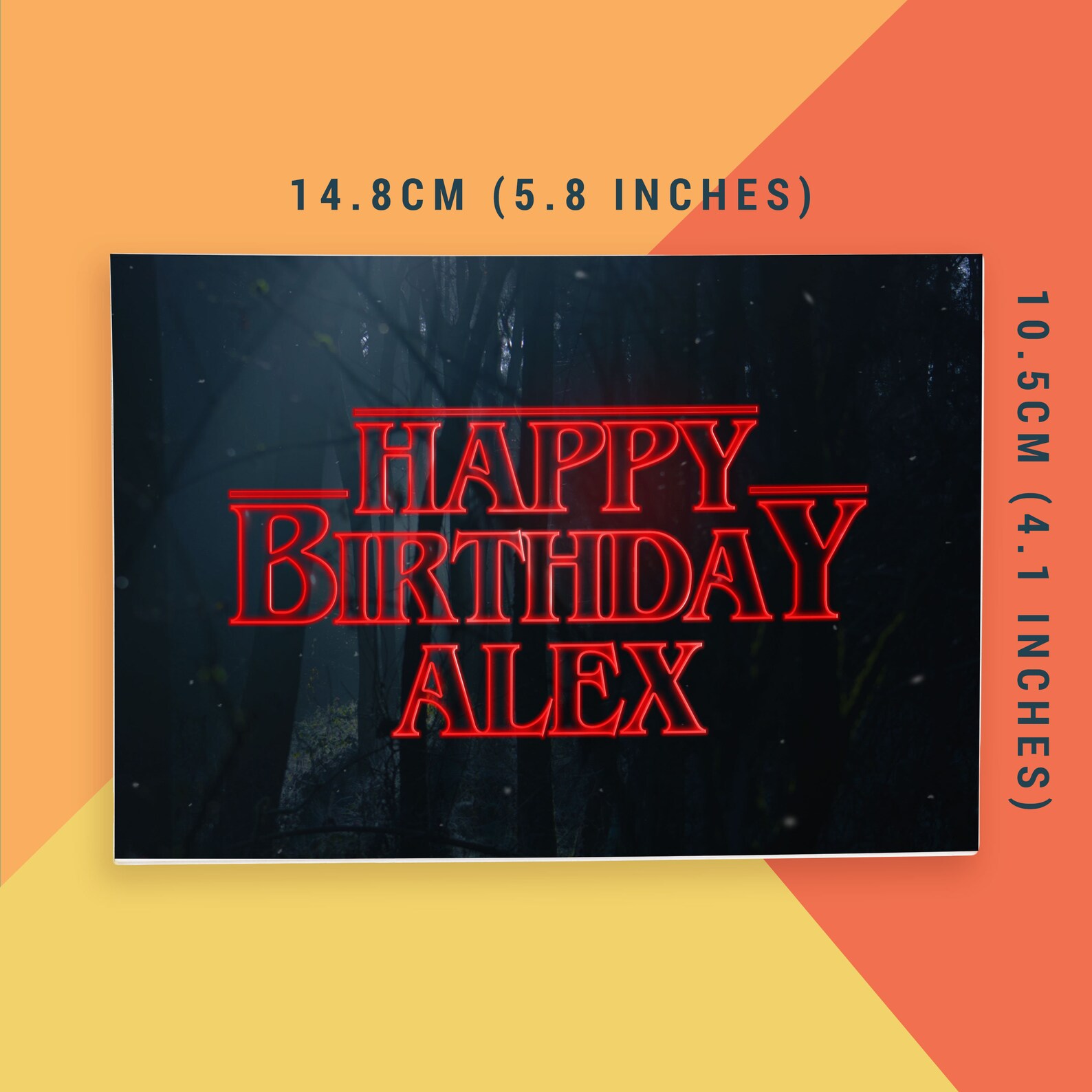 Stranger Things Birthday Card Stranger Things Font Custom - Etsy