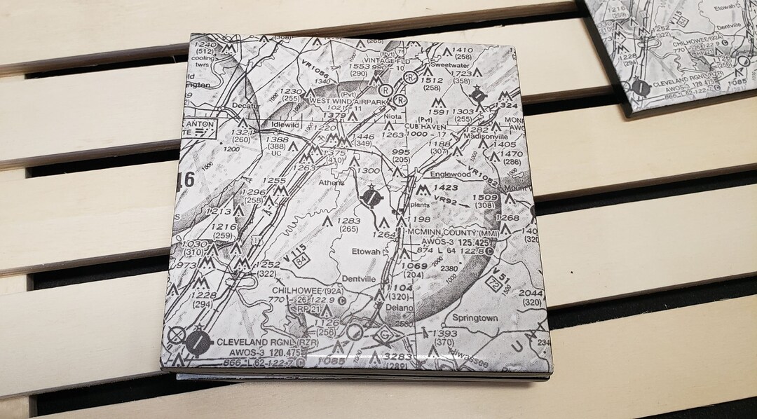 Sectional Chart Ceramic Coaster Set| Airport Coaster Set | Custom Tile ...