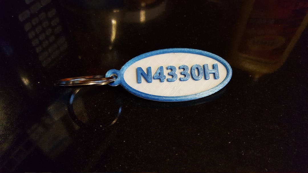 Custom 3D Printed N Number Key-ring - Etsy