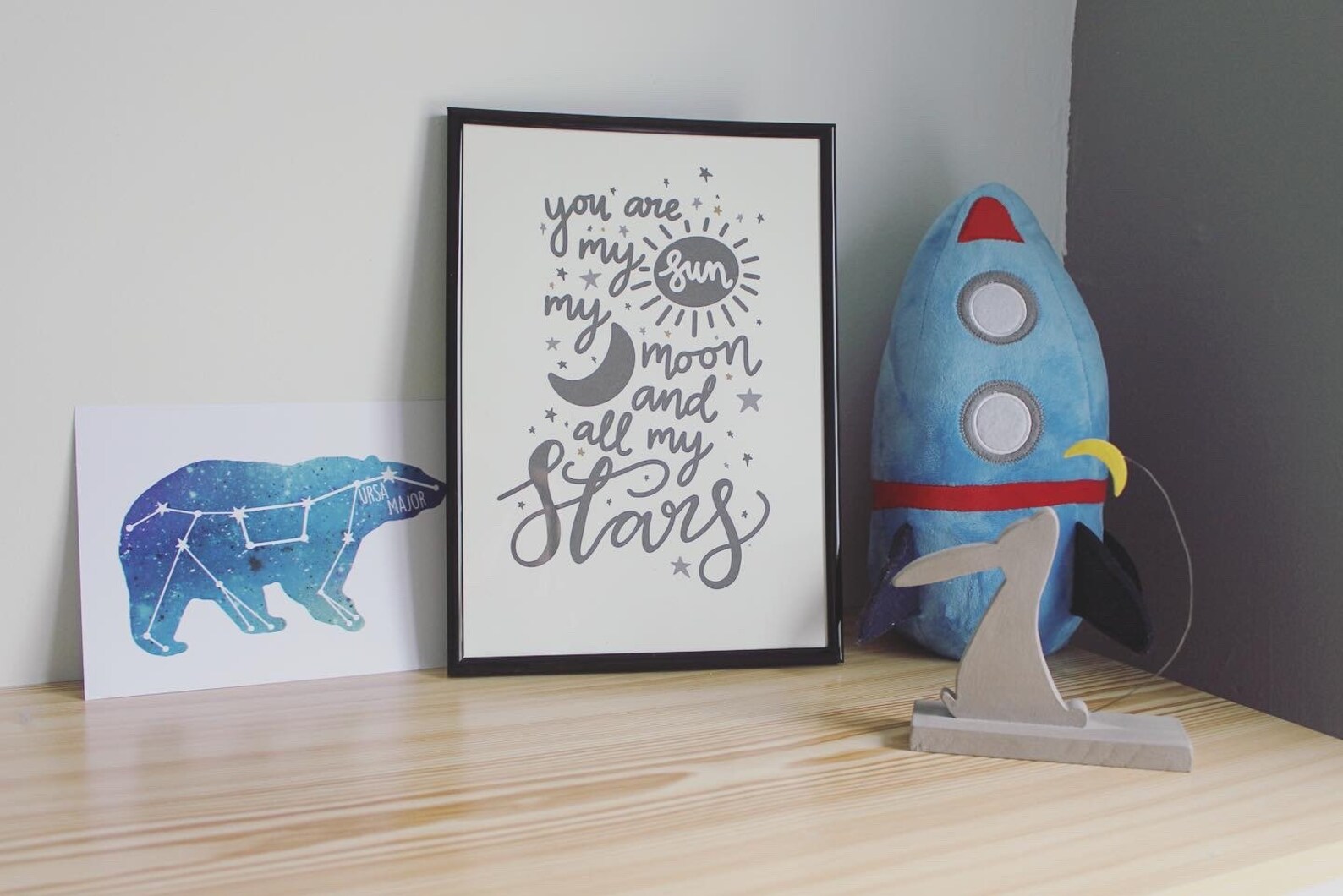 Sun Moon and Stars A4 Print Nursery Children's Bedroom Etsy