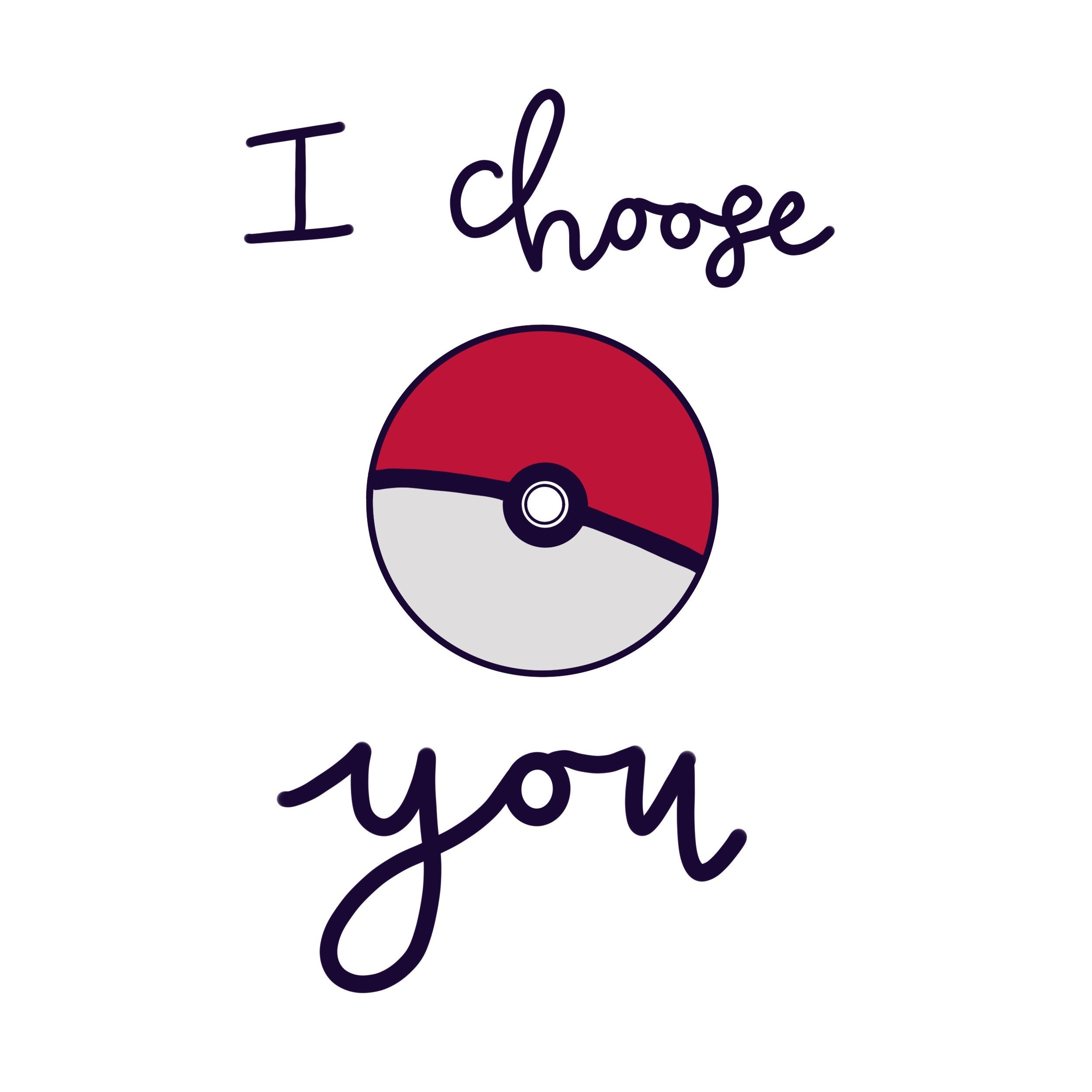 Pokemon I Choose You Modern Calligraphy A4 Wall Art Print | Etsy