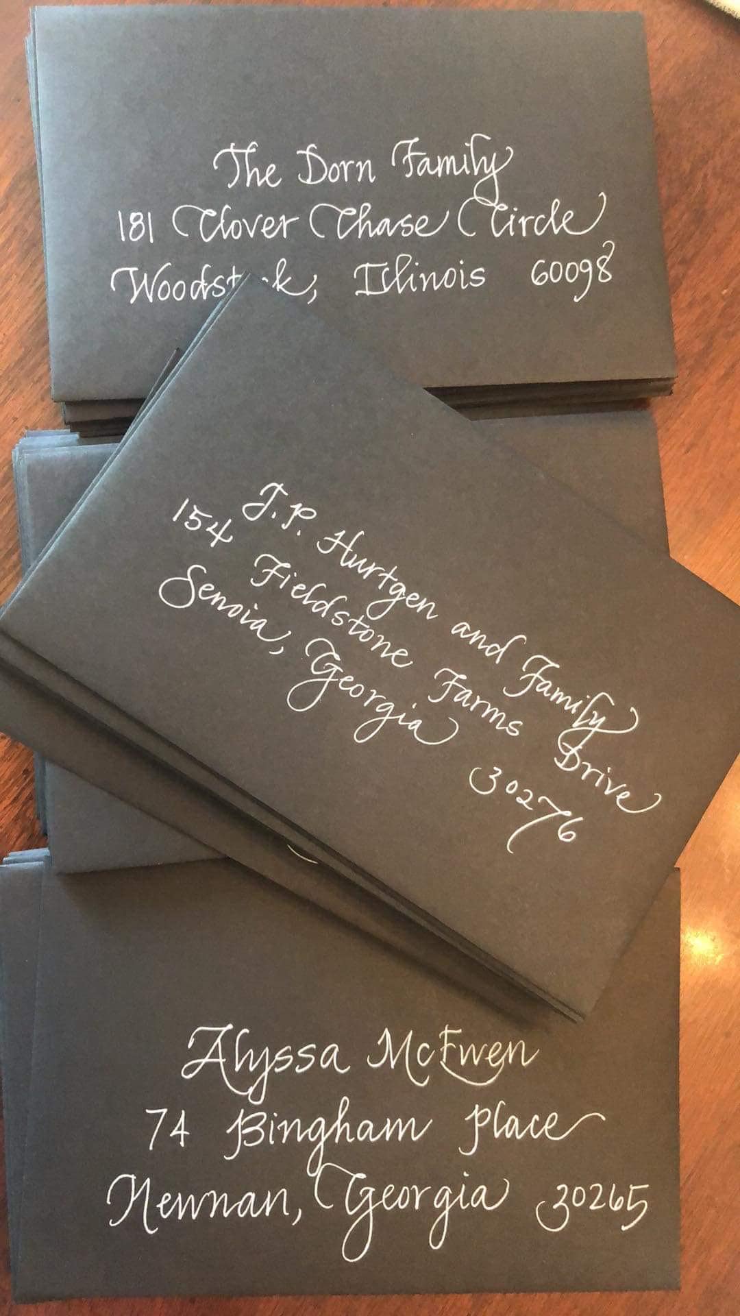 Hand Penned Wedding Invitations in Pretty Cursive Handwriting - Etsy