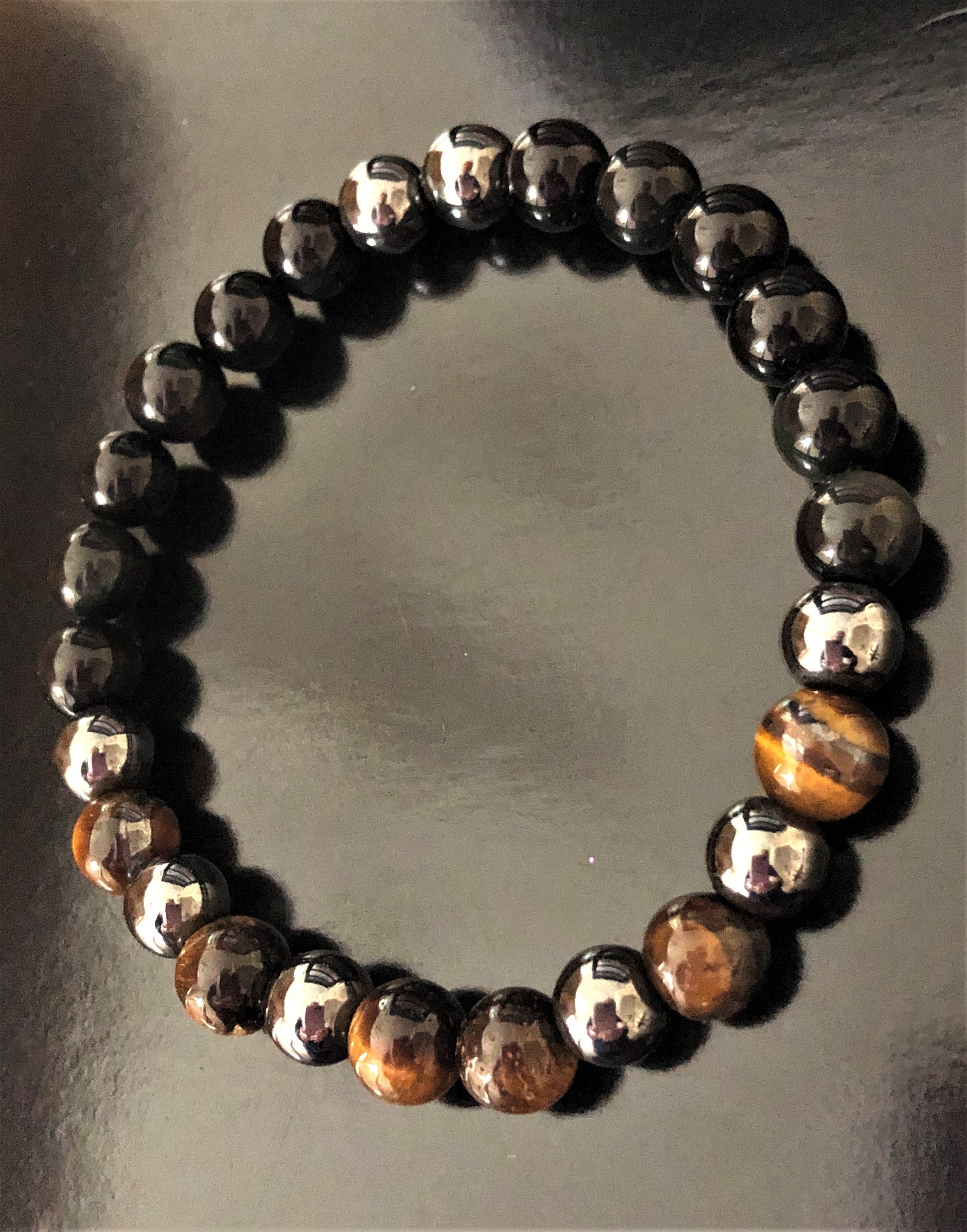 Tiger Eye Hematite and Black Obsidian Beaded Stretch Etsy