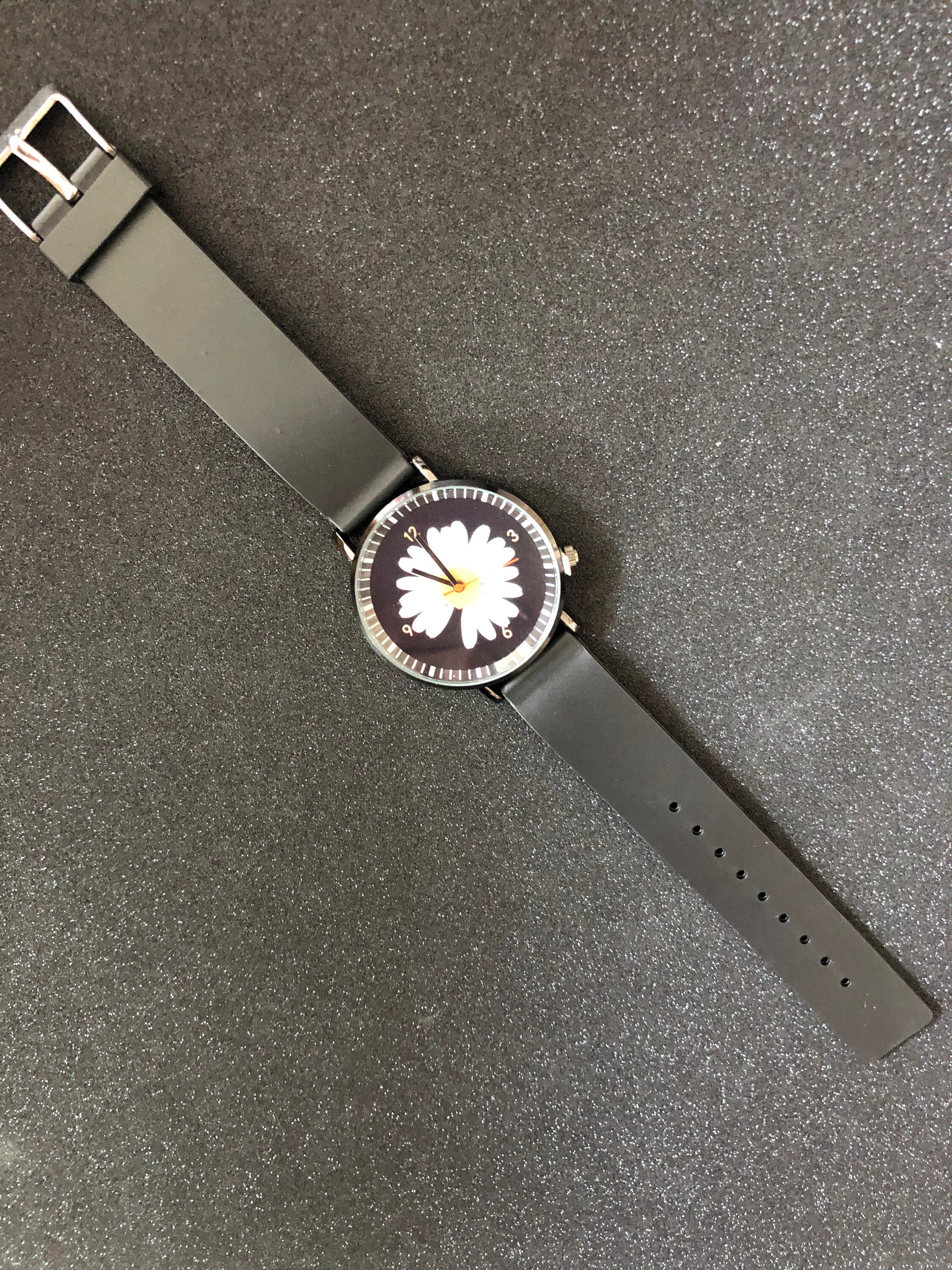 Daisy Watch Daisy Flower Watch Black Strap Daisy Display Etsy