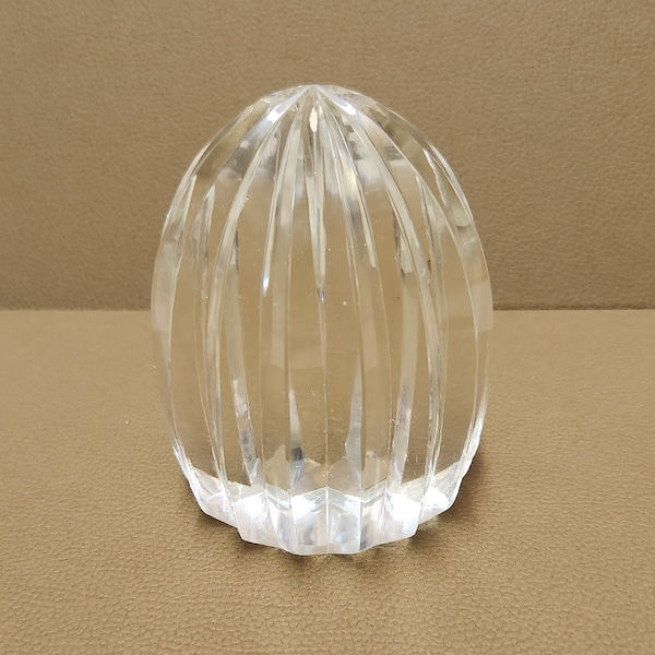 RARE Ribbed Crystal Paperweight