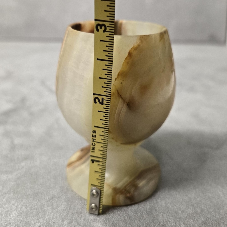 Vintage MCM Alabaster Stone Goblet Glass - Etsy