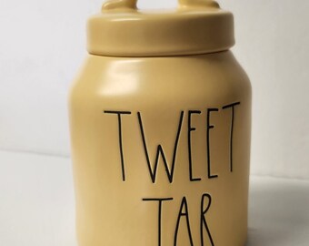 Rae Dunn Yellow Tweet Jar Canister