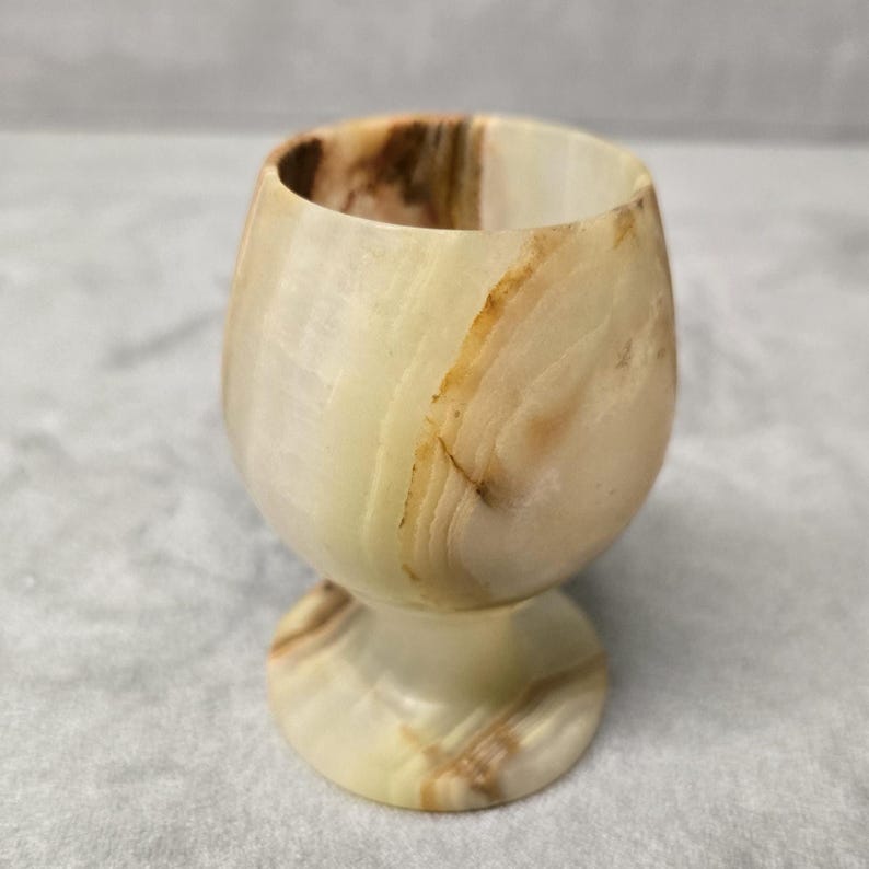Vintage MCM Alabaster Stone Goblet Glass - Etsy