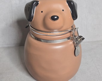 Ceramic DOG Cookie Jar with Clamp Lid | Cute Dog Canister | Farmhouse Storage