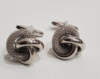 Silver Spiral Knob Cufflinks