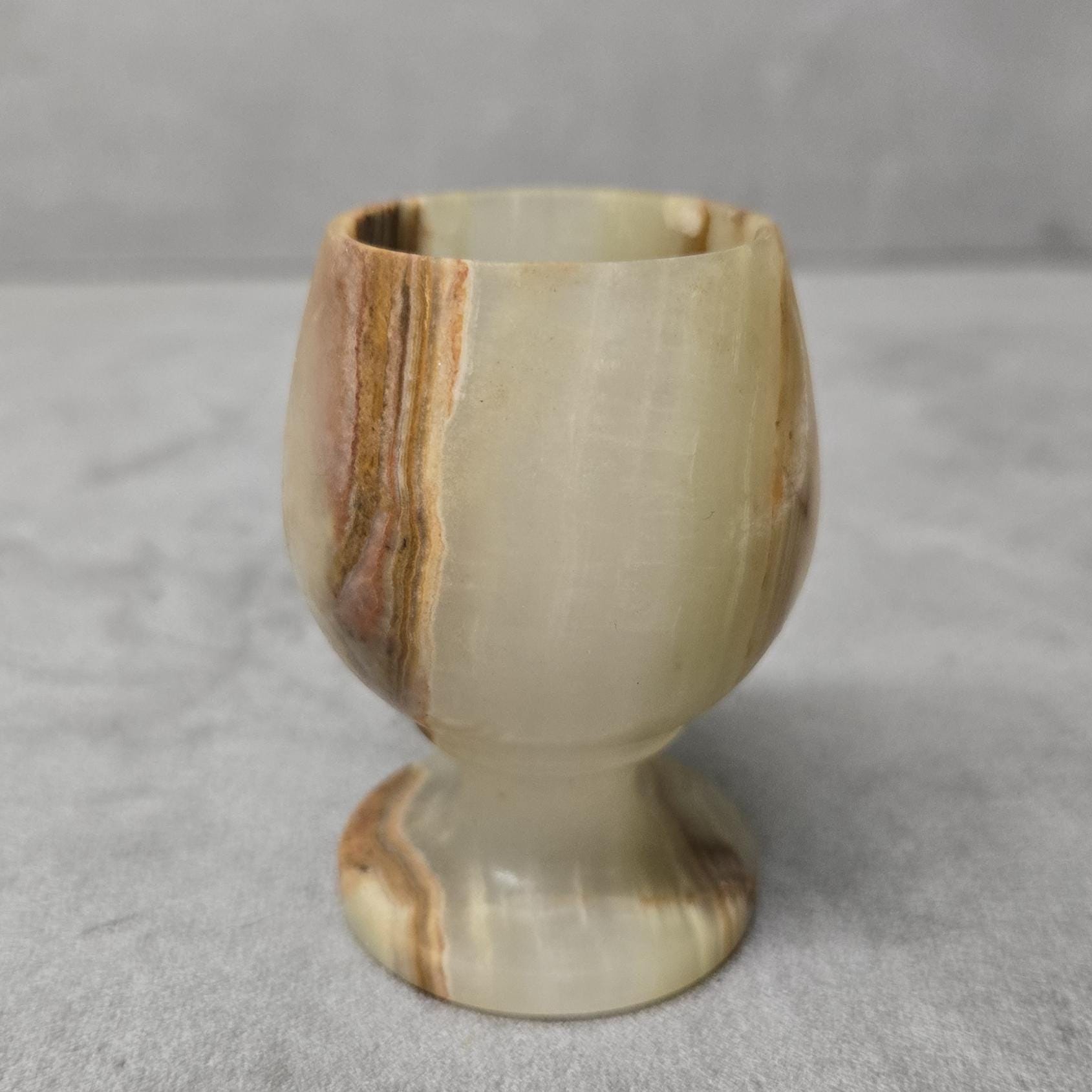 Vintage MCM Alabaster Stone Goblet Glass - Etsy