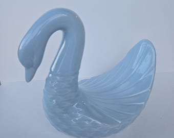 Vintage ljusblå svanhanddukshållare badrumsdekor tvålhållare