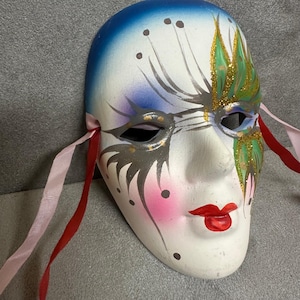 Vintage Ceramic Face Mask Wall Decor - Mardi Gras - New Orleans