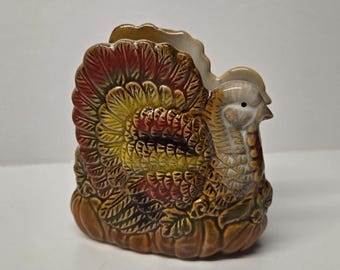Vintage Ceramic Turkey Napkin Holder