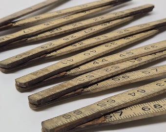 Vintage Folding Wood Ruler – 6-Foot Carpenter's Rule – Rustic Measuring Stick – Antique Tool Decor