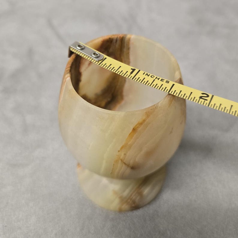 Vintage MCM Alabaster Stone Goblet Glass - Etsy