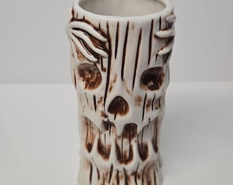 Hard-Carved and Hand-Painted Tiki Mugs Stein Ceramic Hawaiian Luau Party Mugs Drinkware - 23.5 oz