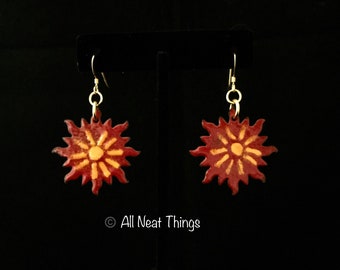 Handmade enameled copper earrings