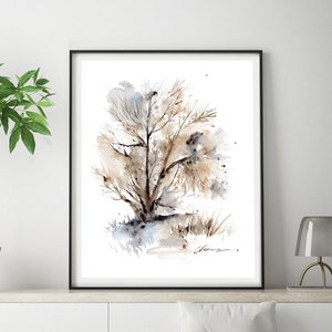 Trees Watercolor Painting: Landscape Fine Art Print