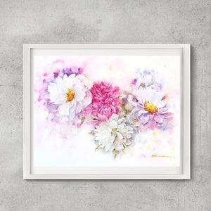 Peonies Watercolor Painting: Botanical Giclée Art Print