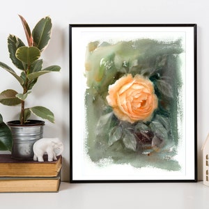 Rose Watercolor Painting Art Print: Botanical Wall Decor