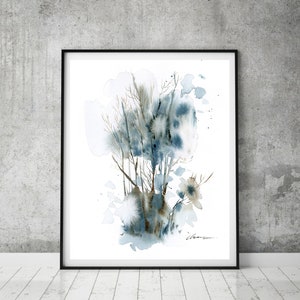 Canvas Wall Art Abstract Watercolor Painting Fine Art Print From Forest Trees Painting To Neutral Wall Art Large Print For Wall Decor