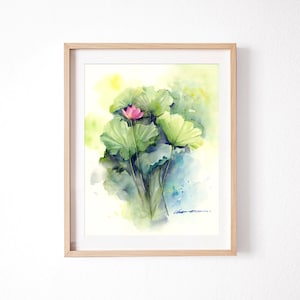 Lotus Flower Watercolor Painting: Botanical Fine Art Giclée Print