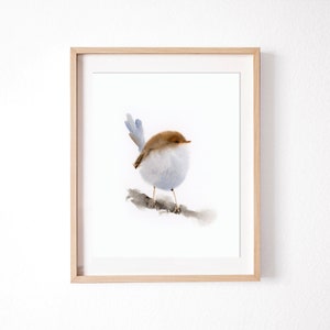 Cute Bird Watercolor Painting Fine Art Print From Original Painting, Bird Canvas Print For Living room Wall Decor, Nursery Wall Art