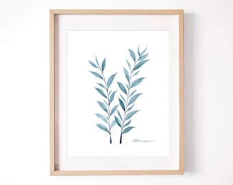 Fine Art Print Leaves Wall art, From Original Botanical Watercolor Painting