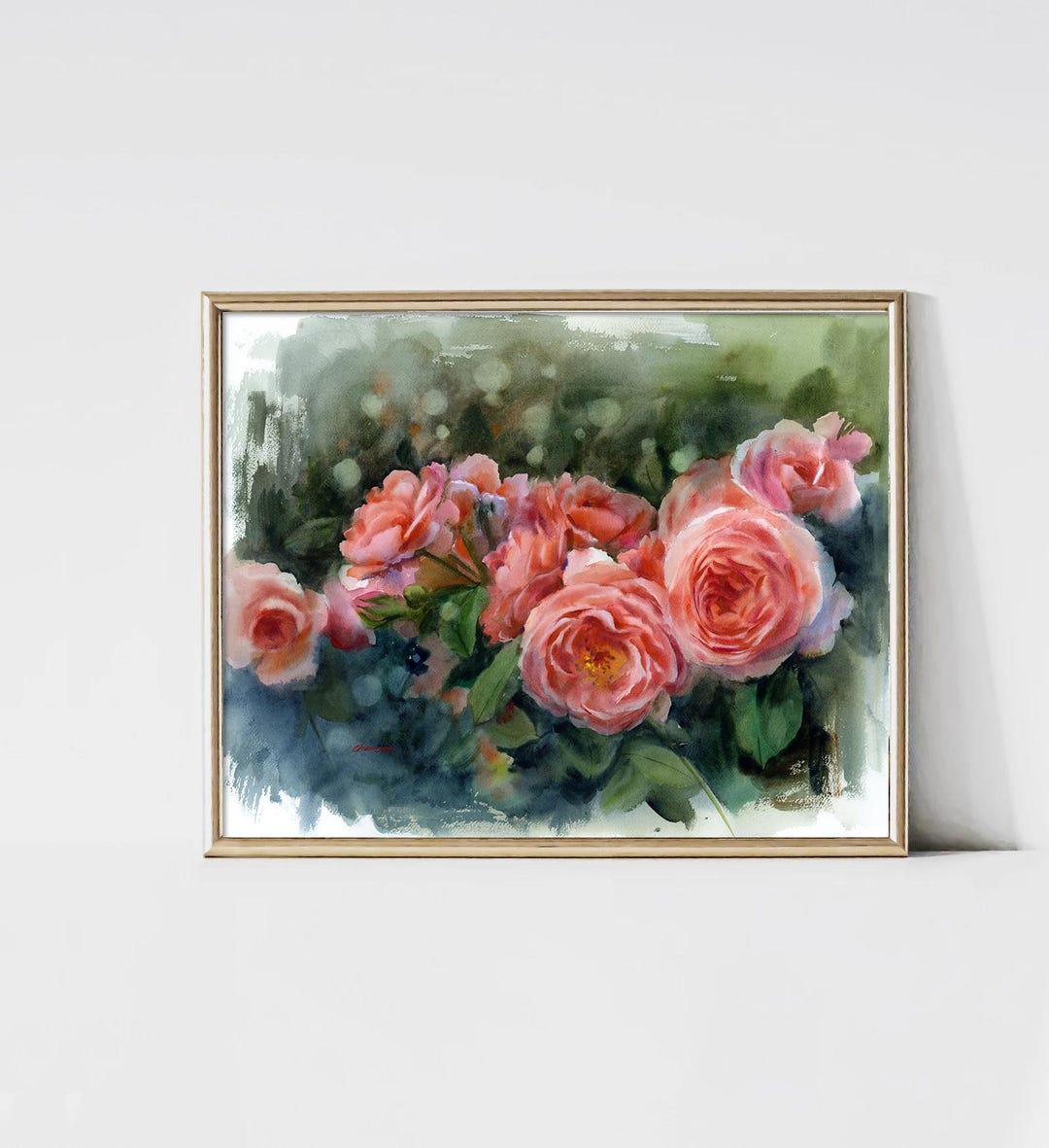 Rose Watercolor Painting Art Print: Botanical Living Room Wall Decor - Etsy