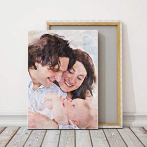 Oil Painting Family Portrait From Merging Multiple Photos, Personalised Gift For Parent, Mothers Day Gift