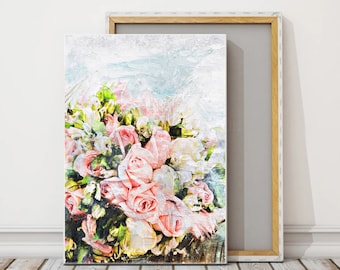 Custom Oil Painting Wedding Bouquet Painting, Personalized Anniversary Wedding Gift For Her