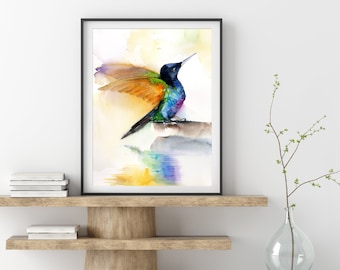 Bird Painting Fine Art Print, Wildlife Watercolor Painting, Bird Wall Art, Giclée Art Print, Home Wall Decor