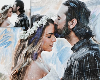 Custom Couple Painting, Turn Photo Into Oil Painting, Wedding Anniversary Gift, Personalized Gift, Gift For Dad
