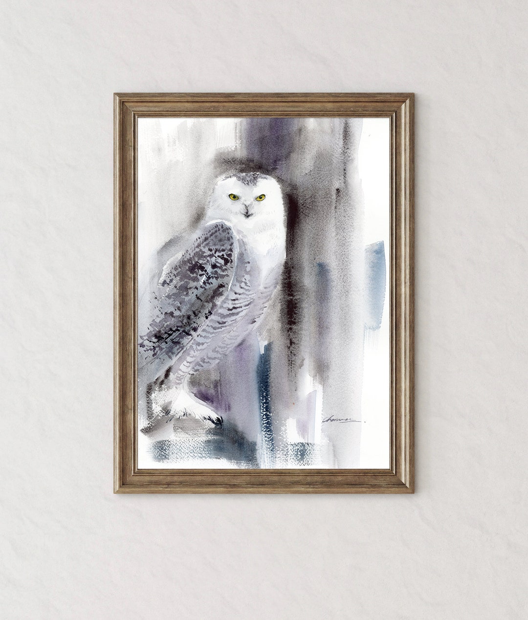 Fine Art Print Snowy Owl From Original Watercolor Painting, Bird Wall ...