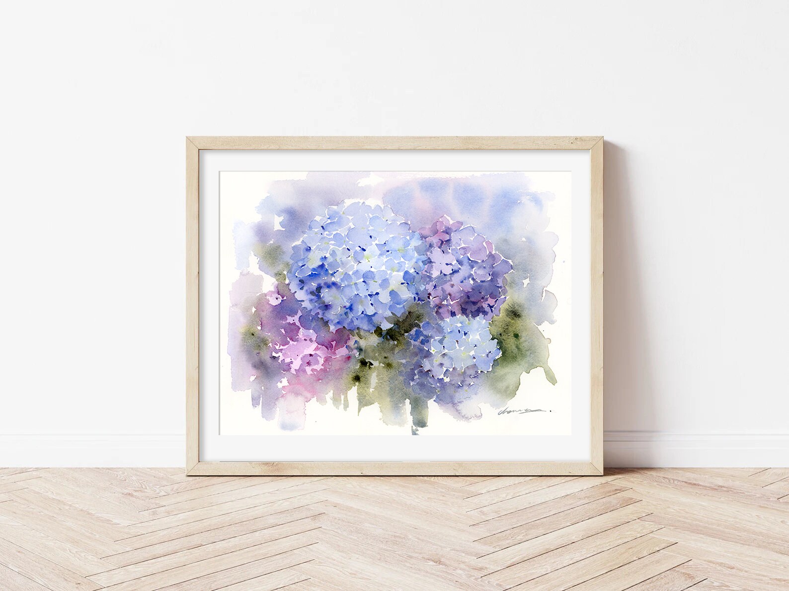 Fine Art Print Hydrangea Watercolor Painting: Botanical Wall Art ...