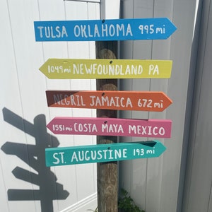 Creative Destinations directional arrow signs. Personalized custom hand made signs.