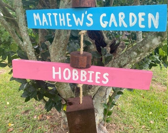 Creative Destinations directional arrow signs. Personalized custom hand made signs.