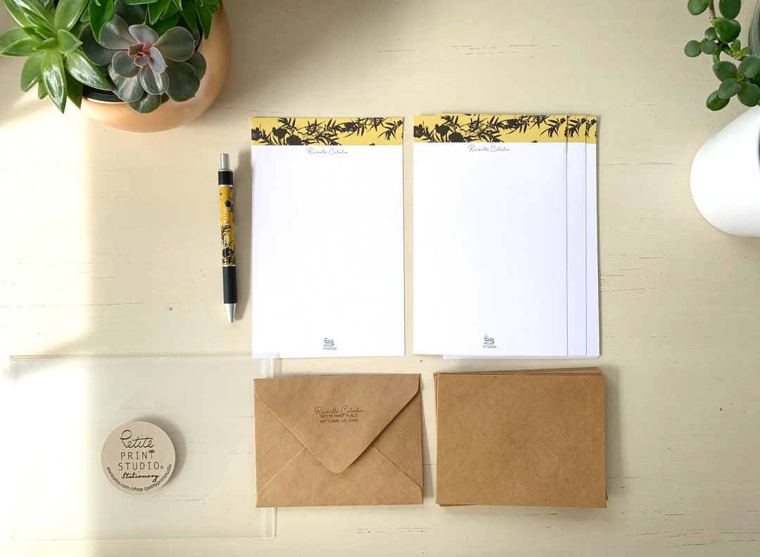 TIKI BAMBOO Personalized Flat Notes Memo Stationary Set - Etsy