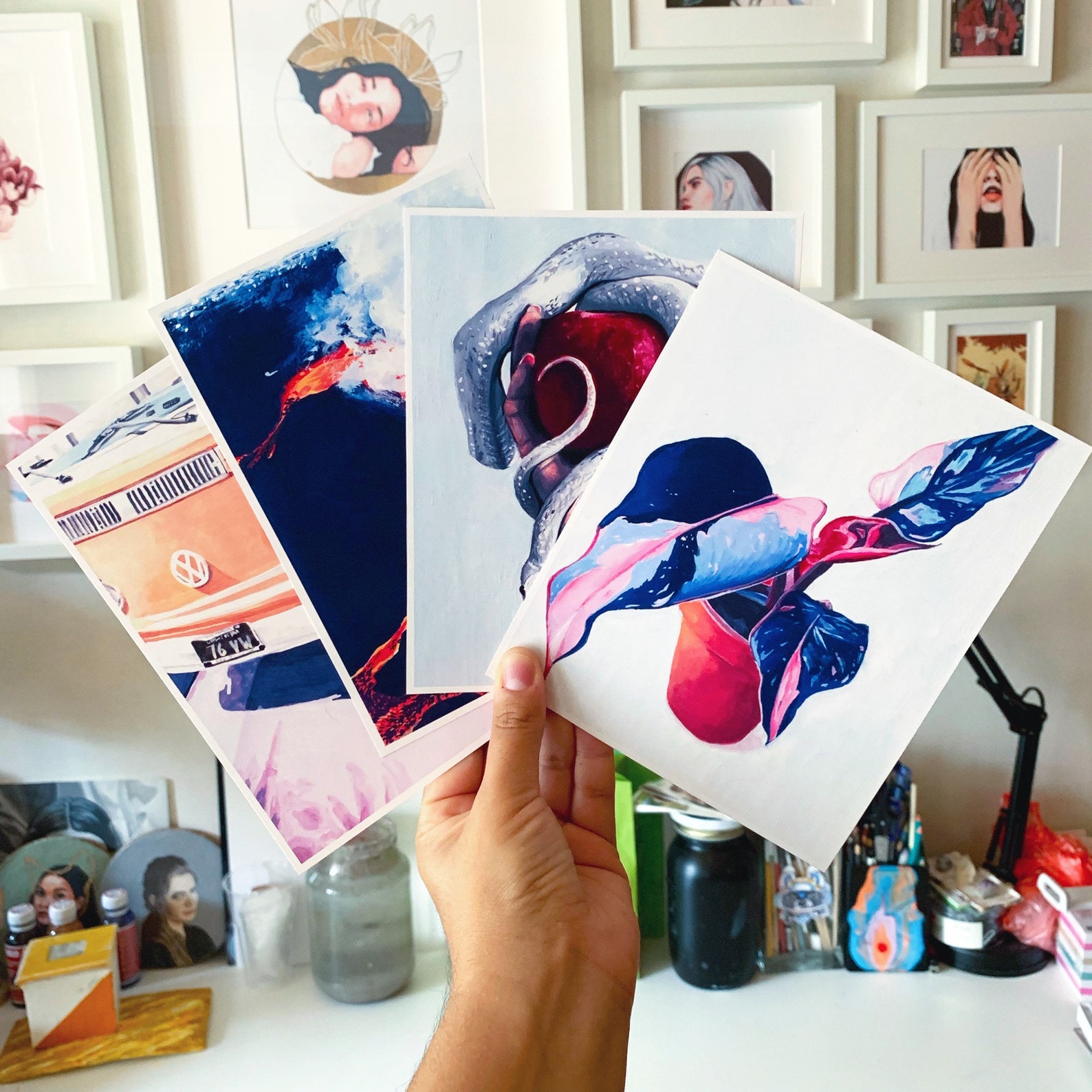 Gouache Art Prints Set Etsy