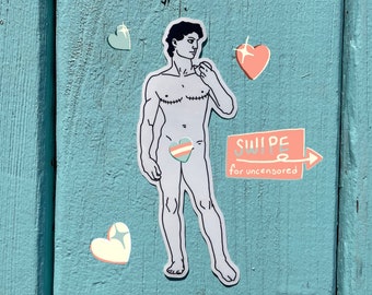 Trans David statue vinyl sticker