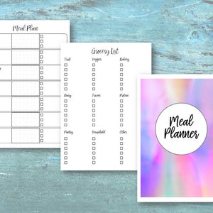 B6 Travelers Notebook PRINTABLE Insert | Meal Planner & Grocery List