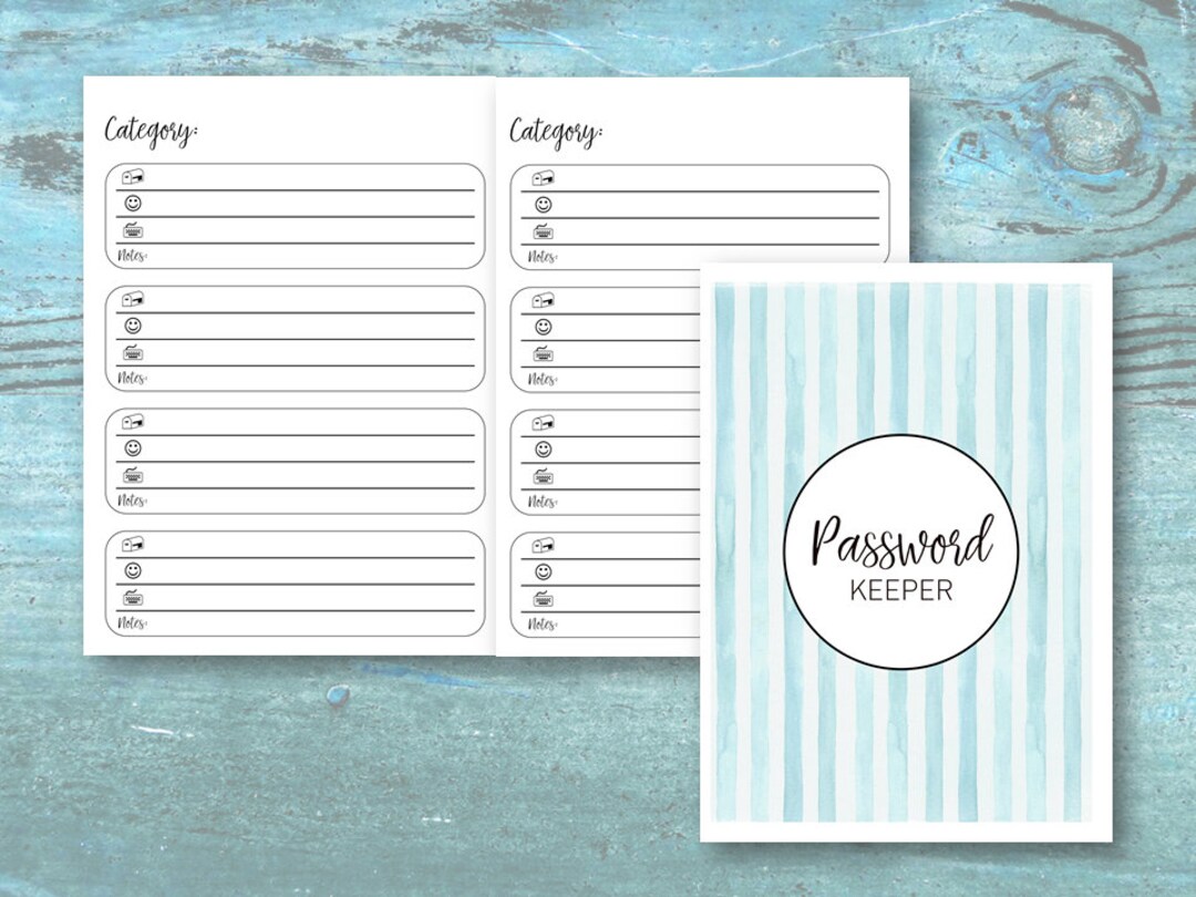 B6 Travelers Notebook PRINTABLE Insert Password Keeper Etsy