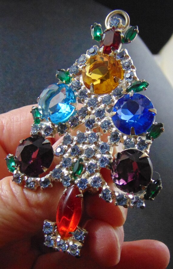 Vintage Unsigned Angel Christmas Tree Pin Brooch … - image 5