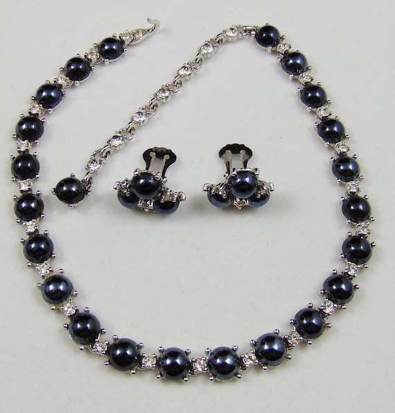 Hematite necklace and bracelet set Hematite necklace Genuine hematite beaded necklace Gun metal hematite Choker necklace Adjustable necklace